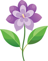 Vibrant Lilac Branch with Lush Green Leaves Illustration - Illustration of a vibrant lilac branch with rich purple blossoms and lush green leaves, capturing the essence of spring and natural beauty.