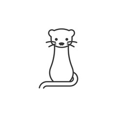 Obraz premium Line Art Illustration of a Sitting Ferret