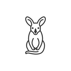 Obraz premium Line Art Illustration of a Sitting Jerboa