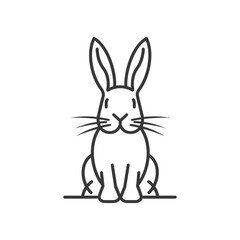 Obraz premium Line Art Illustration of a Sitting Rabbit