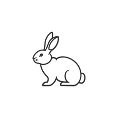 Obraz premium Line art illustration of a sitting rabbit