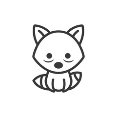 Line Art Illustration of a Sitting Raccoon