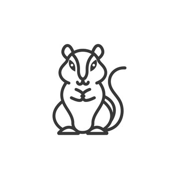 recommend clip art: Line Art Illustration of a Sitting Squirrel