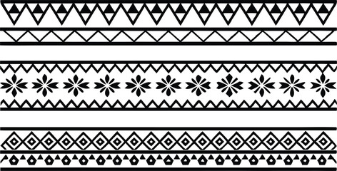 hand drawn border Ethnic for fabric patterns vector illustration