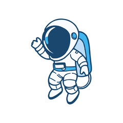 astronaut vector logo design illustration. astronaut mascot logo. Astronaut Boy