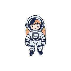 astronaut vector logo design illustration. astronaut mascot logo. Astronaut Boy