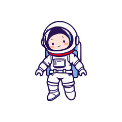 astronaut vector logo design illustration. astronaut mascot logo. Astronaut Boy