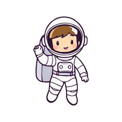 astronaut vector logo design illustration. astronaut mascot logo. Astronaut Boy