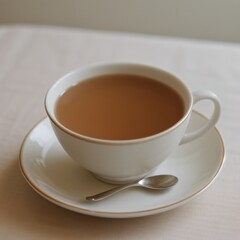Simple Cup of Hot Tea on a White Background