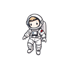 astronaut vector logo design illustration. astronaut mascot logo. Astronaut Boy