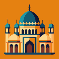 Flat Mosque Vector Illustration for Banner and Ramadan Design