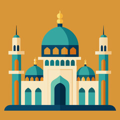 Flat Mosque Vector Illustration for Banner and Ramadan Design
