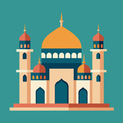 Flat Mosque Vector Illustration for Banner and Ramadan Design