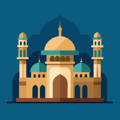 Flat Mosque Vector Illustration for Banner and Ramadan Design