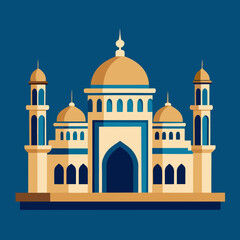 Flat Mosque Vector Illustration for Banner and Ramadan Design
