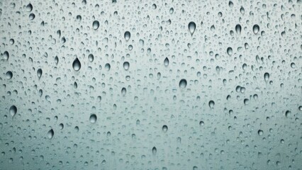 Water droplets slide across the glass surface.