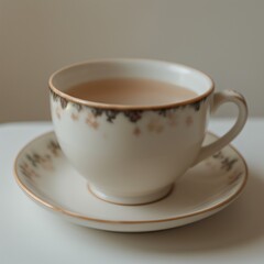 Fototapeta premium Simple Cup of Hot Tea on a White Background