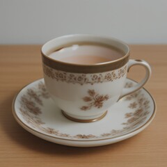Simple Cup of Hot Tea on a White Background