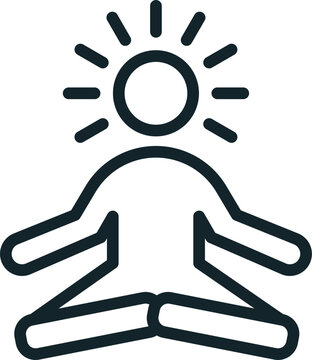 meditating person sun outline clip art preview