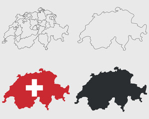 Map of Switzerland. Map vector illustration 