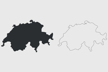 Map of the Switzerland vector illustration 