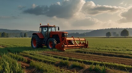 Obraz premium tractor in field