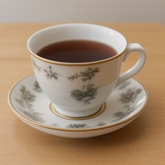 Simple Cup of Hot Tea on a White Background