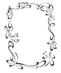 Decorative rectangular frame with ornate floral pattern and vignettes; graphic design