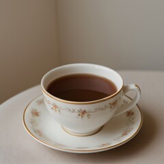 Fototapeta premium Simple Cup of Hot Tea on a White Background