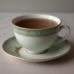 Simple Cup of Hot Tea on a White Background