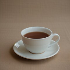 Simple Cup of Hot Tea on a White Background