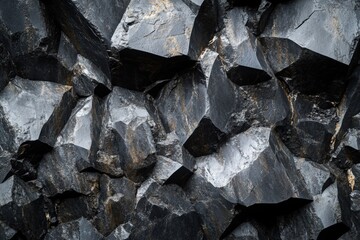 Basalt. Macro Close-up of Isolated Basalt Rock Formation in Nature