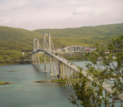 Panoramic view of the Halogaland Bridge, Golden Gate of the North. 
