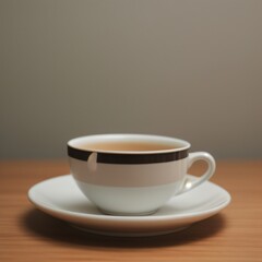 Fototapeta premium Simple Cup of Hot Tea on a White Background