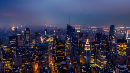 Fototapeta premium new york city skyline at sunset