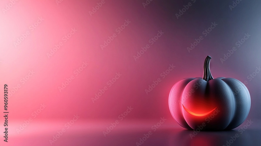 Wall mural a red apple atop a table amidst a pink-blue background with a smiling face nearby