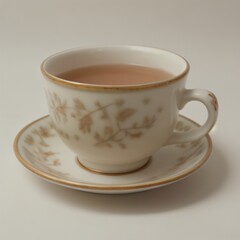 Fototapeta premium Simple Cup of Hot Tea on a White Background
