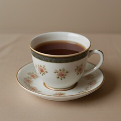 Fototapeta premium Simple Cup of Hot Tea on a White Background
