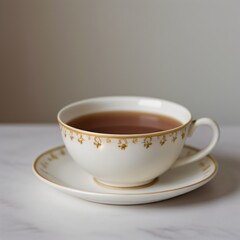 Fototapeta premium Simple Cup of Hot Tea on a White Background