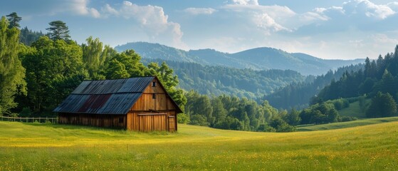 Charming Rustic Barn Surrounded by Idyllic Countryside in Stunning