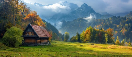 Serene Rustic Barn in Idyllic Countryside - Landscape Scenery