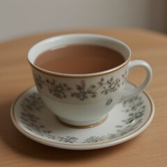 Fototapeta premium Simple Cup of Hot Tea on a White Background