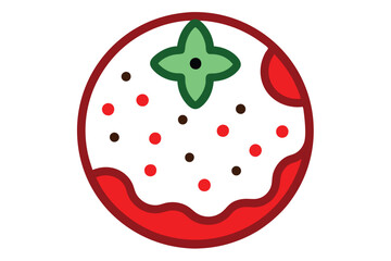 Christmas cookie vector line art, clipart illustration with isolated on white background