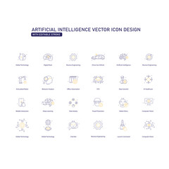 Advanced AI Algorithms and Automation Vector Icon Design, Robotics, Digital, Smart Systems, Innovation, Deep Learning, Neural Networks,