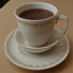 Fototapeta premium Simple Cup of Hot Tea on a White Background