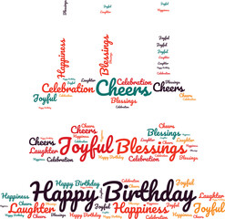 happy birthday text effect wish Happy Birthday Text Design for t-shirs