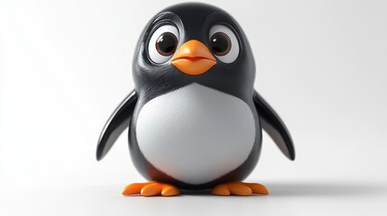 Fototapeta premium 3D penguin character on a white background