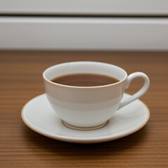 Simple Cup of Hot Tea on a White Background