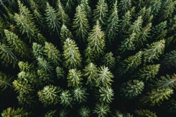 Aerial perspective of lush forest contributing to carbon capture for environmental sustainability