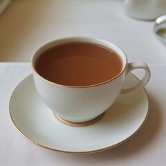 Fototapeta premium Simple Cup of Hot Tea on a White Background